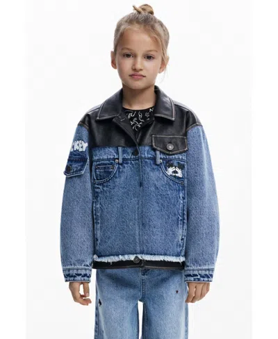 Desigual Kids' Girls Girls's Combined Mickey Jacket In Blue