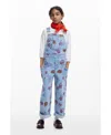 Desigual Girls Girls's Denim Dungarees With Fruits In Blue