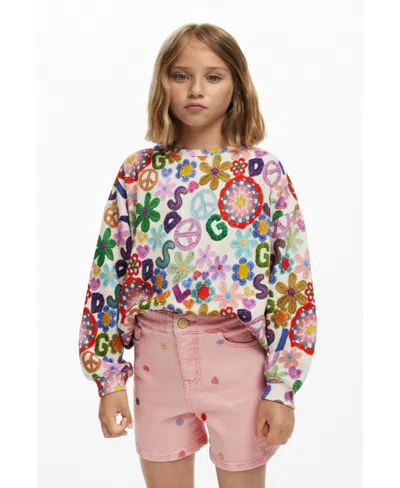 Desigual Kids' Girls Girls's Denim Shorts In Pink