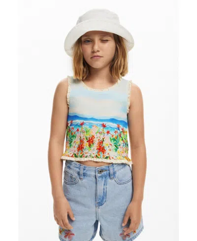 Desigual Kids' Girls Girls's Landscape Print T-shirt In Multi