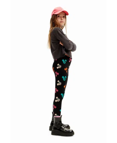 Desigual Kids' Girls Girls's Long Mickey Leggings In Black