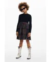 Desigual Girls Girls's Lurex Ruffle Dress In Black