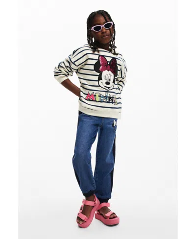 Desigual Kids' Girls Girls's Minnie Mouse Sweatshirt In Light Beige