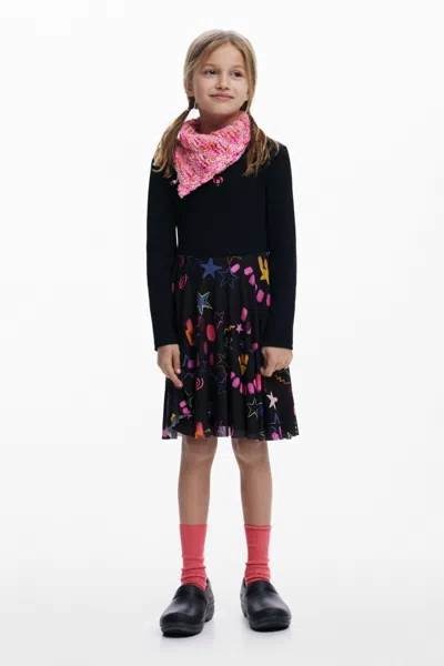 Desigual Kids' Girls Girls's Star Skirt Dress In Black