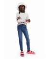 Desigual Girls Girls's Elastic Denim Leggings In Blue