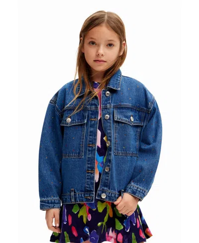 Desigual Kids' Girls Trucker Denim Jacket In Blue