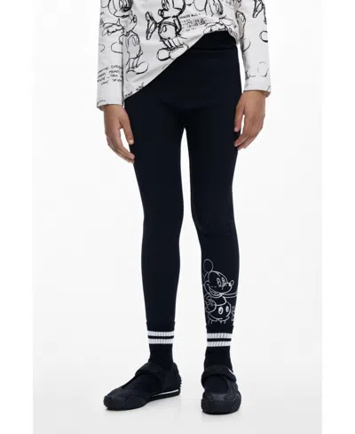 Desigual Kids' Girls's Mickey Mouse Leggings In Black
