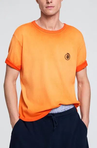 Desigual Gradient Cotton T-shirt In Orange