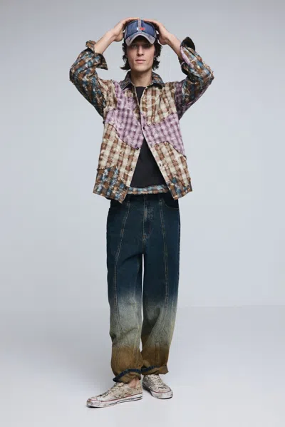 Desigual Gradient Denim Trousers In Multi
