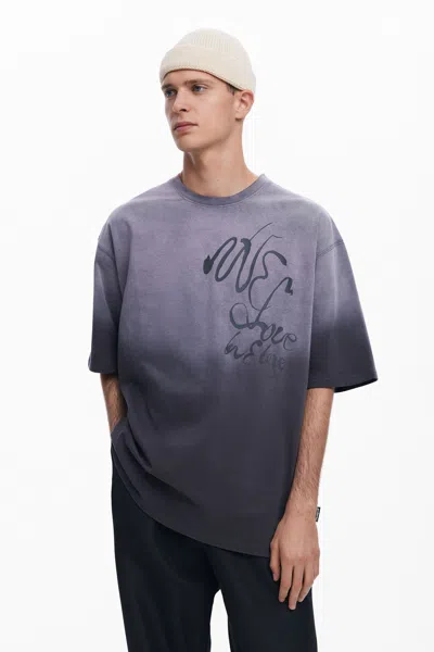 Desigual Gradient Doodle T-shirt In Black