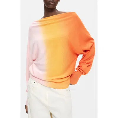 Desigual Gradient Effect Knit Sweater In Orange