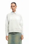 Desigual Gradient Logo Sweatshirt In White
