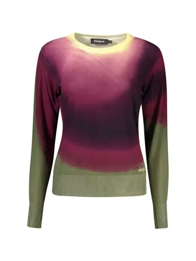 Desigual Gradient-effect Fine-knit Sweater In Brown