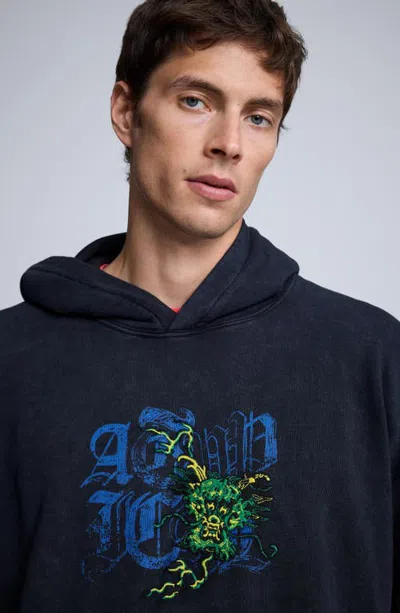 Desigual Graphic Cotton Hoodie In Black