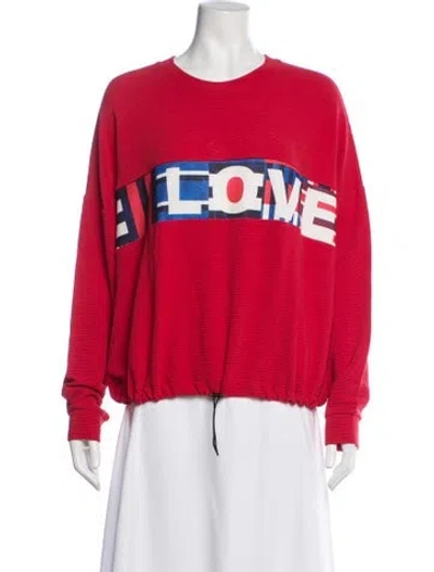 Pre-owned Desigual Graphic Print Crew Neck Sweatshirt In Red