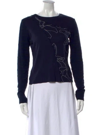 Pre-owned Desigual Graphic Print Crew Neck Top In Blue