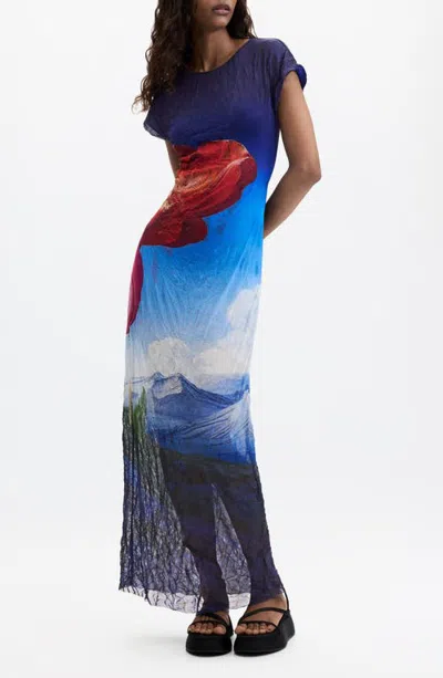 Desigual Graphic Print Jersey Dress In Multi