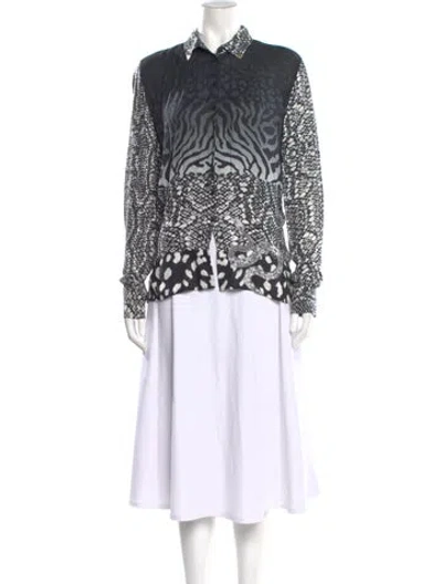 Pre-owned Desigual Graphic Print Long Sleeve Top In Multi