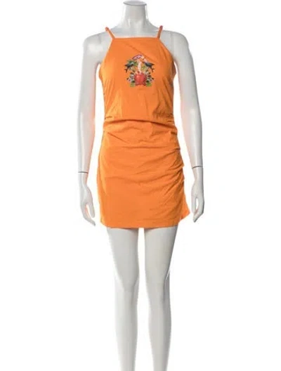 Pre-owned Desigual Graphic Print Mini Dress In Orange