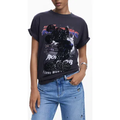 Desigual Graphic T-shirt In Gray