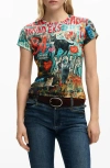 Desigual Graphic T-shirt In Multi