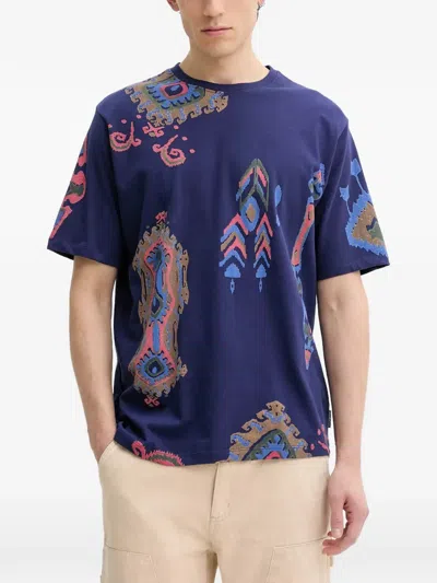 Desigual Graphic-print T-shirt In Blue