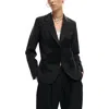 Desigual Mixed Media Pinstripe Single Breasted Blazer In Animal Print