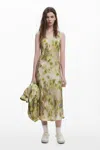 Desigual コリーナ・ストラダのサテン花柄ドレス In Green