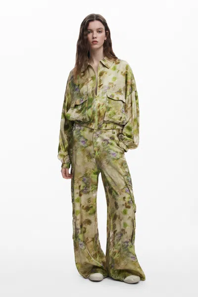 Desigual コリーナ・ストラダのサテンカーゴパンツ In Green