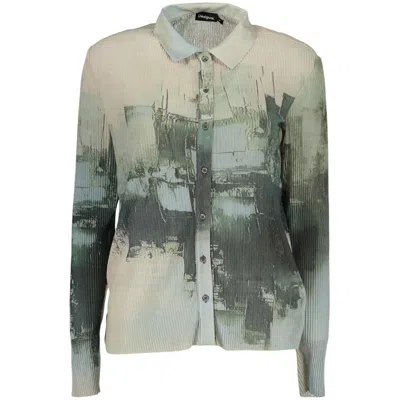 Desigual Green Polyester Pattern Shirt In Gray