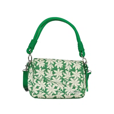 Desigual Textured Floral Tote Bag In Green