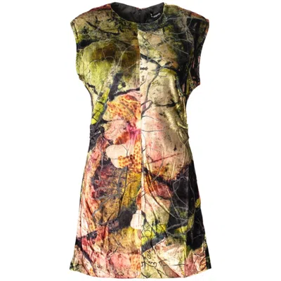 Desigual Green Viscose Womens Dress In Multi