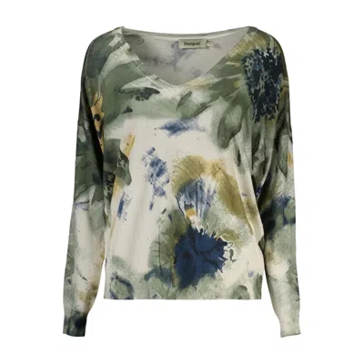 Desigual Green Viscose Womens Sweater In Multi