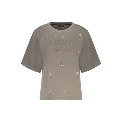 Desigual Grigio Cotton Women Sweatshirt In Gray