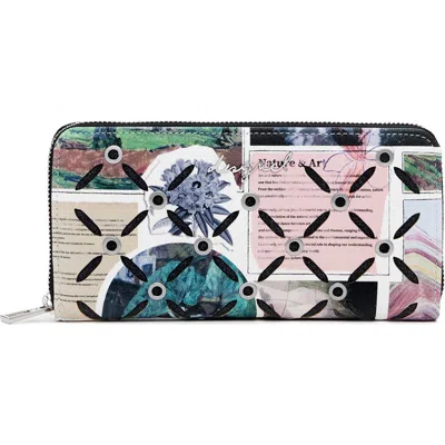 Desigual Grommet Zip-around Wallet In Multi