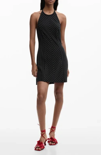 Desigual Halter Minidress In Blue