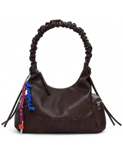 Desigual Handbag Half Logo Woman Brown - 25waxpay-6009-u
