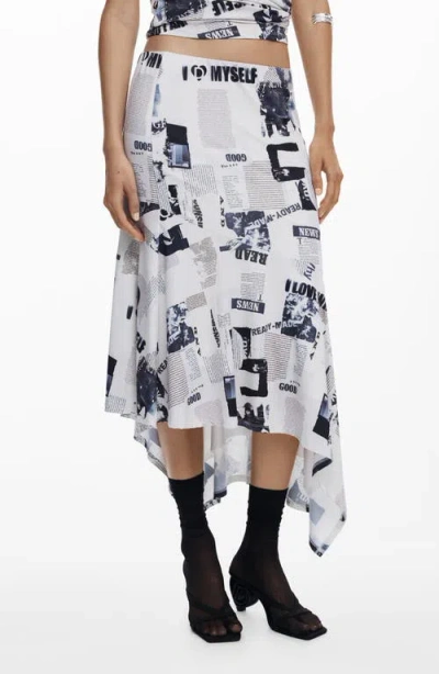 Desigual Handkerchief Hem Skirt In Multi