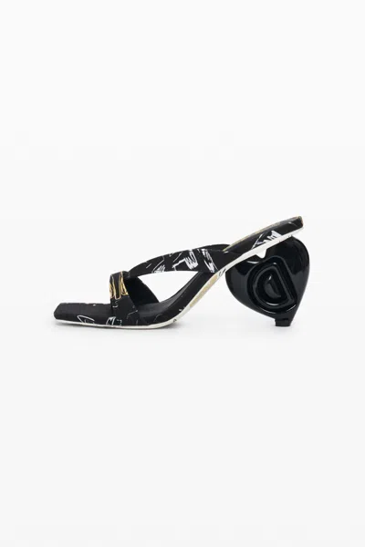 Desigual Heart Heel Sandal In Black