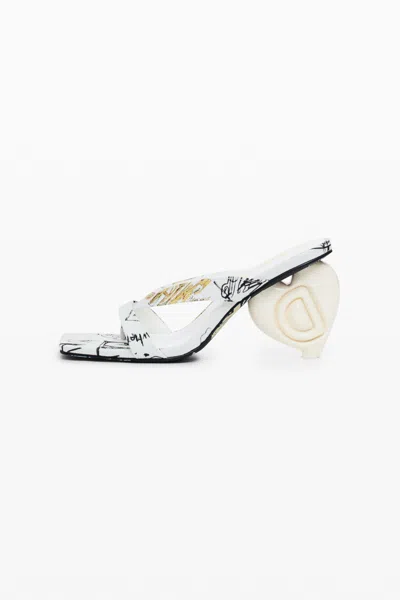 Desigual Heart Heel Sandal In White