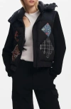 Desigual Padded Combined Vest In Blue