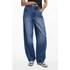 Desigual Hight Waist Barrel Legs Jeans In Blue