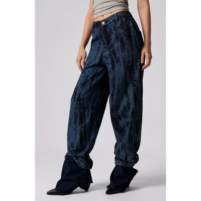 Desigual Hight Waist Barrel Legs Jeans In Blue