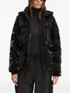 Desigual Hooded Quilted Jacket In Black