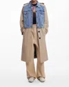 Desigual Hybrid Denim Trench Coat In Multi