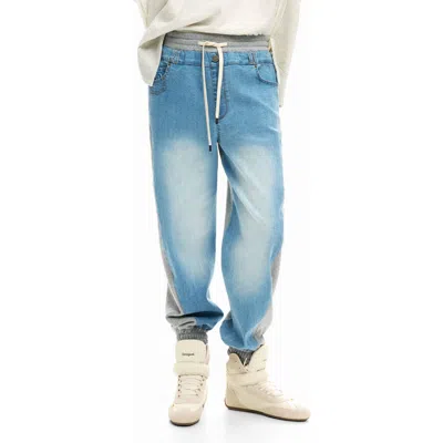Desigual Hybrid Jogger Jeans In Blue
