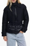 Desigual Hybrid Padded Jacket In Black