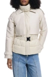 Desigual Hybrid Padded Jacket In Neutral