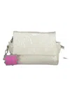 Desigual Iridescent Adjustable Shoulder Bag In White