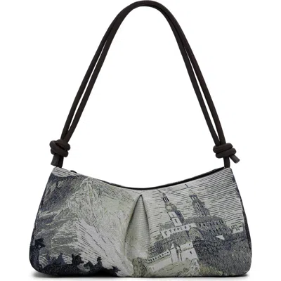 Desigual Jacquard Shoulder Bag In Gray